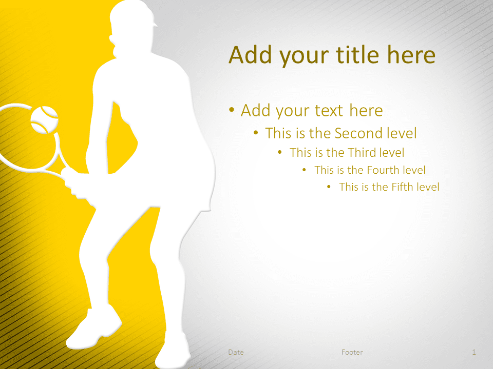 Tennis PowerPoint Template Yellow