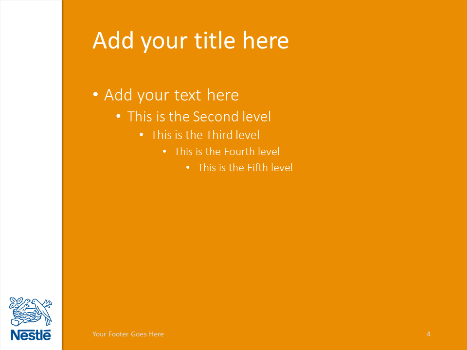Nestlé PowerPoint Template Orange PresentationGO com Nestlé PowerPoint Template Orange PresentationGO com