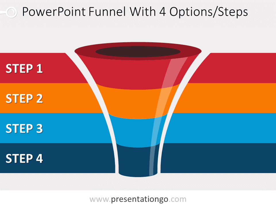 4 level funnel diagram for PowerPoint