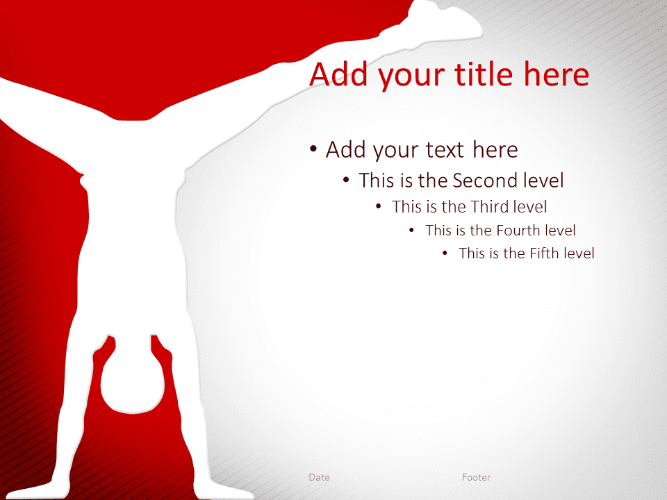 Plantilla gratis para PowerPoint de Gimnasia de Color Rojo