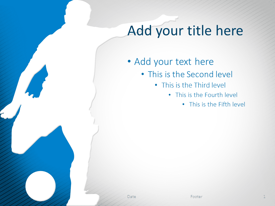 Plantilla gratis para PowerPoint de Fútbol de Color Azul