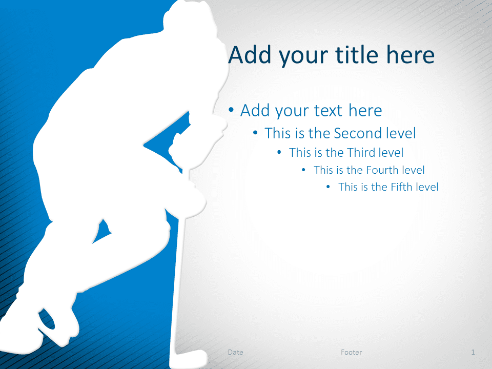 Plantilla gratis para PowerPoint de Hockey de Color Azul