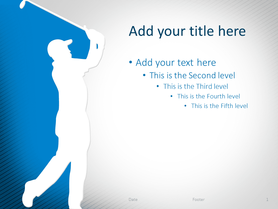 Plantilla gratis para PowerPoint de Golf de Color Azul