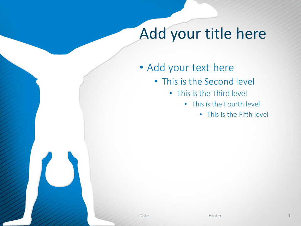 Plantilla gratis para PowerPoint de Gimnasia de Color Azul