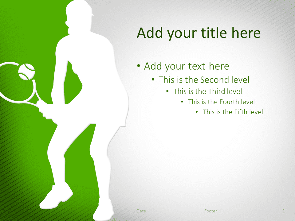 Plantilla gratis para PowerPoint de Tenis de Color Verde