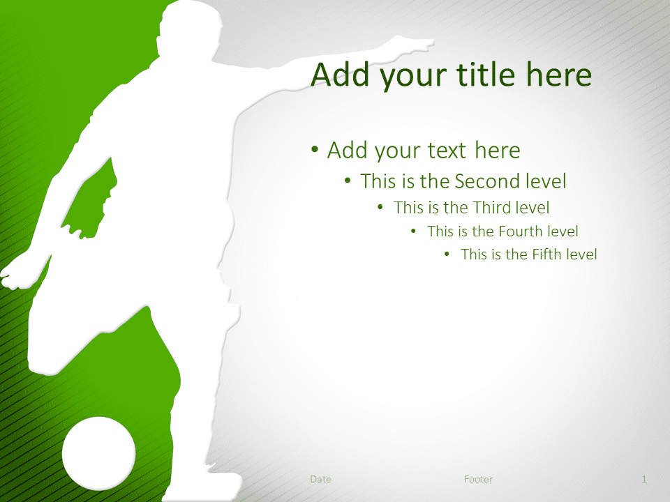 Plantilla gratis para PowerPoint de Fútbol de Color Verde
