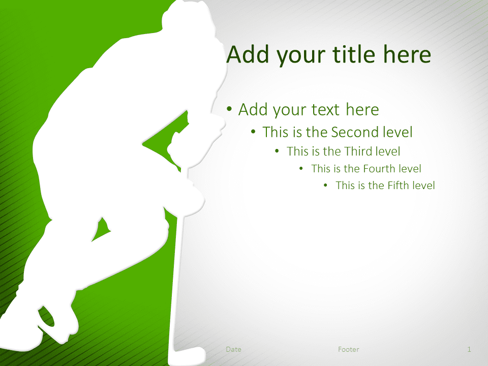 Plantilla gratis para PowerPoint de Hockey de Color Verde
