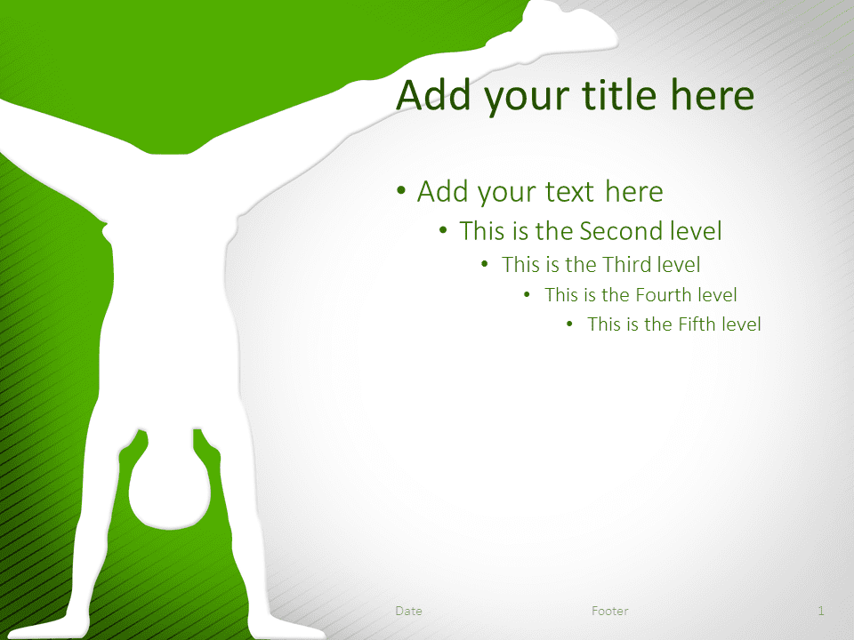 Plantilla gratis para PowerPoint de Gimnasia de Color Verde