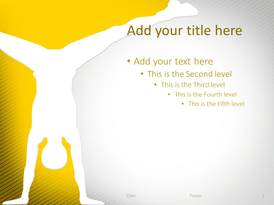 Plantilla gratis para PowerPoint de Gimnasia de Color Amarillo