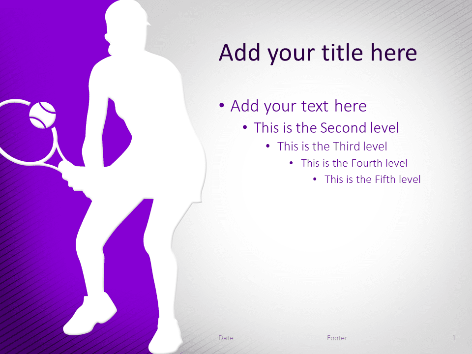 Plantilla gratis para PowerPoint de Tenis de Color Morado