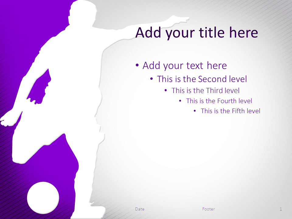 Plantilla gratis para PowerPoint de Fútbol de Color Morado