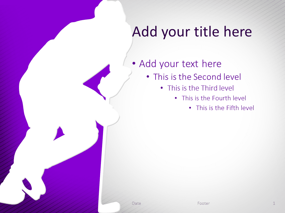 Plantilla gratis para PowerPoint de Hockey de Color Morado