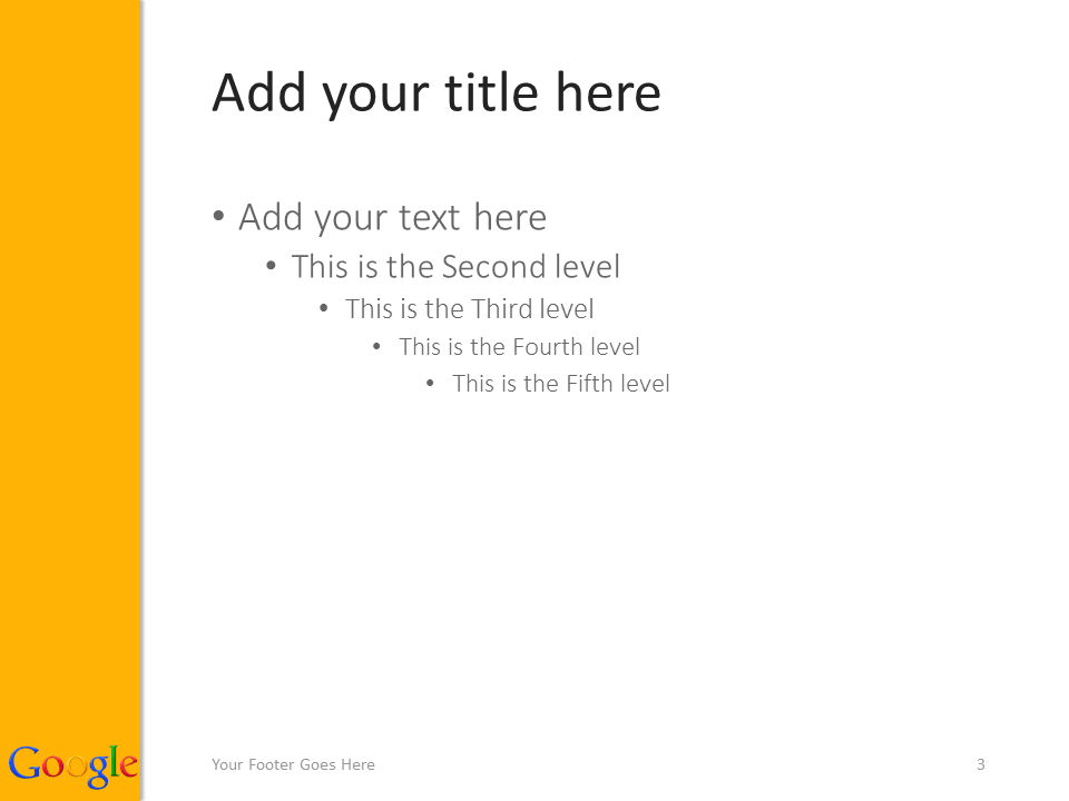 Google Inc PowerPoint Template Yellow PresentationGo