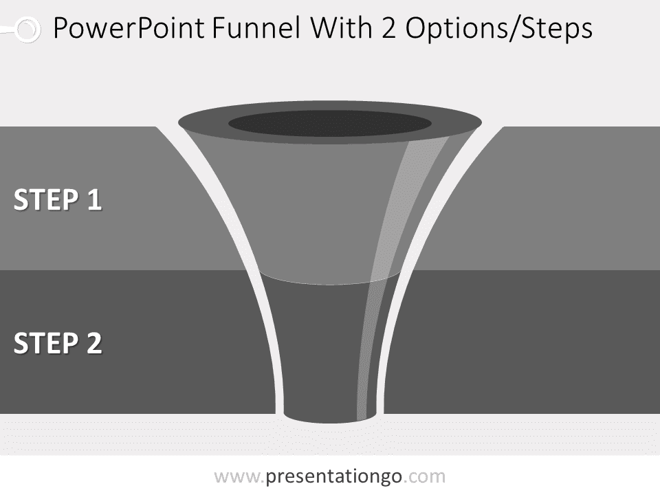 Diagrama gratis de embudo gris de 2 niveles para PowerPoint