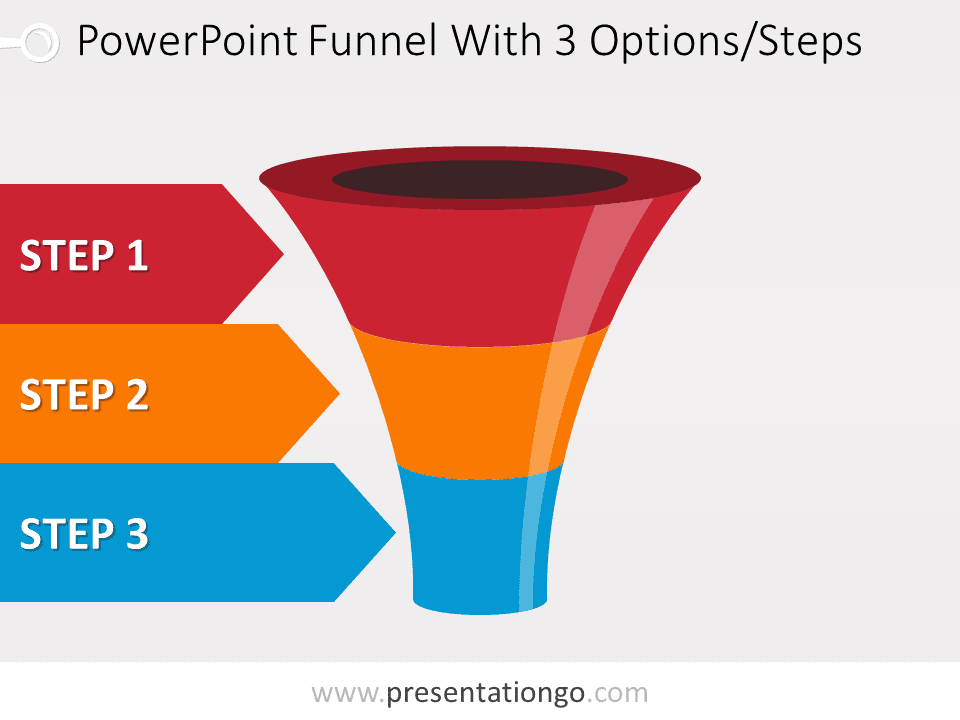 Colorful PowerPoint Funnel with 3 Options