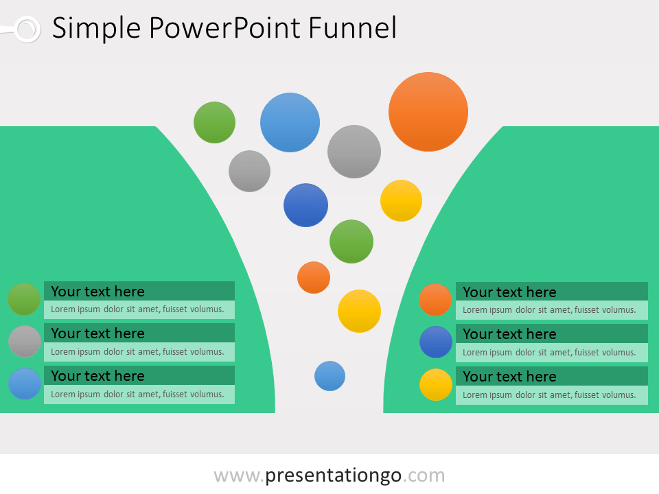 Embudo gratis para PowerPoint con burbujas