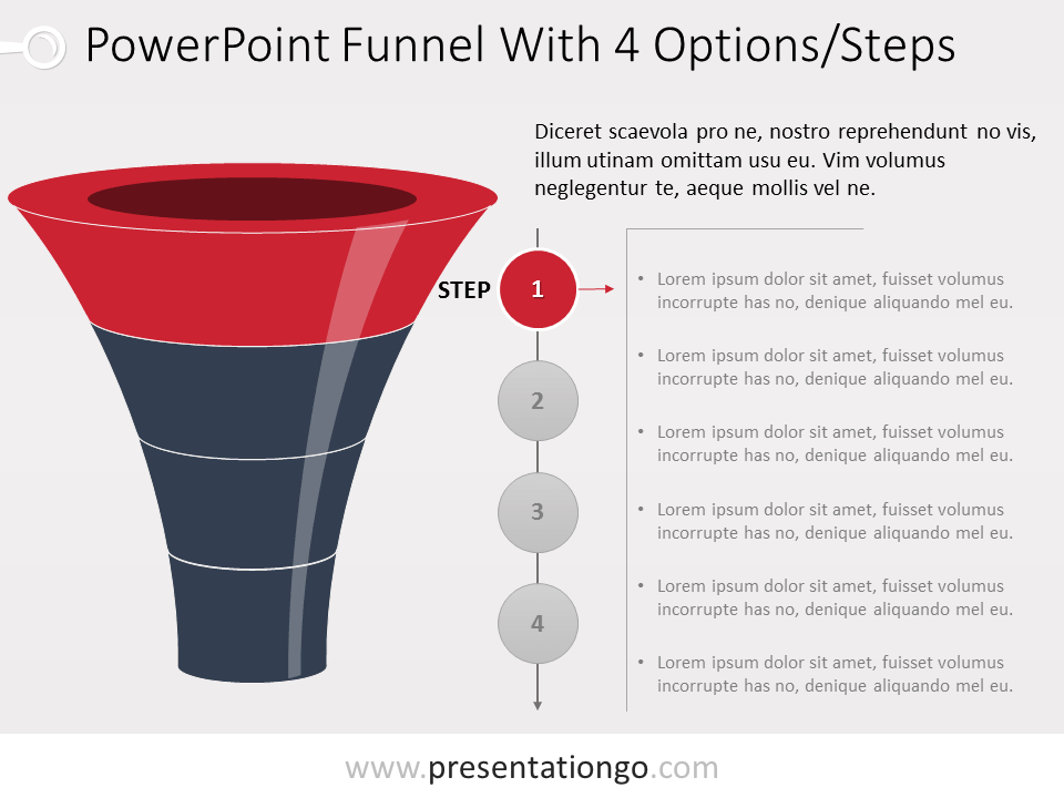 Proceso gratis de Embudo Por Capas Para Powerpoint - 4 Etapas