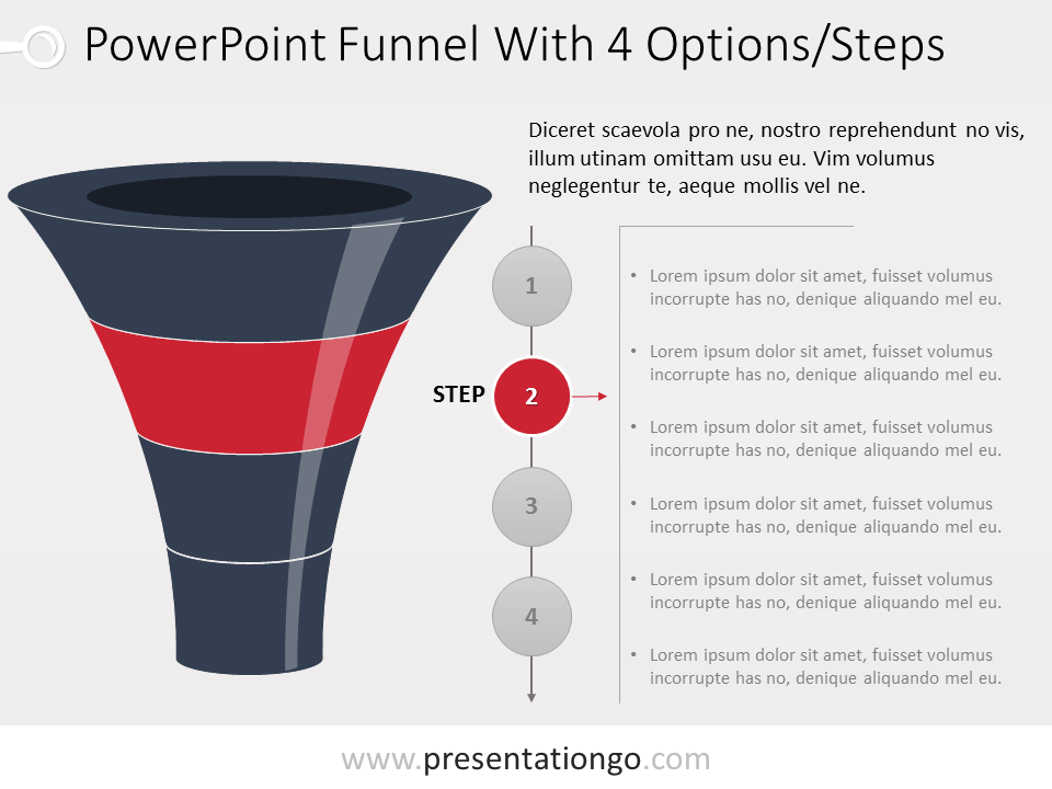 free powerpoint layered funnel process 4 stages