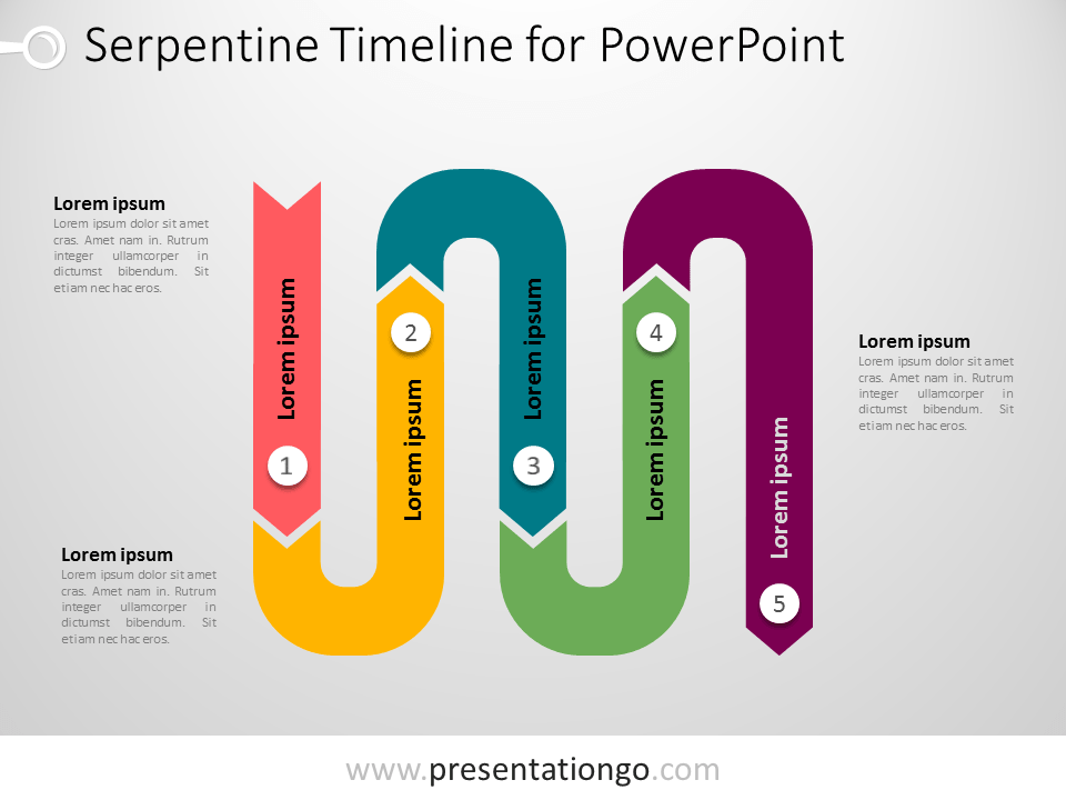 Línea de Tiempo Serpentine Para Powerpoint gratis