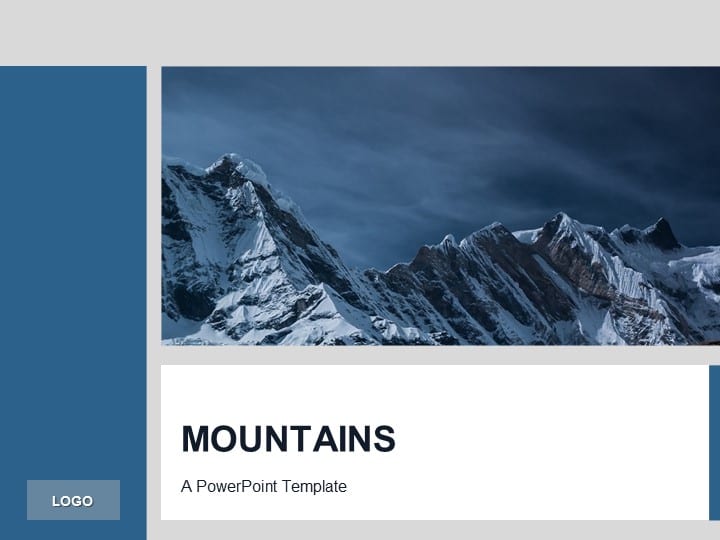 Plantilla Powerpoint gratis con Montañas Azules