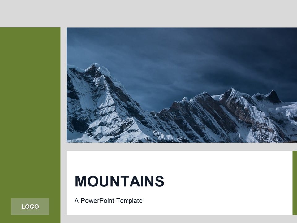 Plantilla PowerPoint gratis con Montañas Verdes