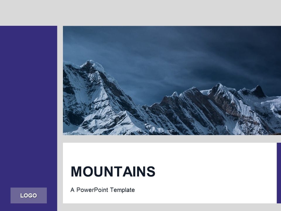 Plantilla PowerPoint gratis con Montañas Moradas