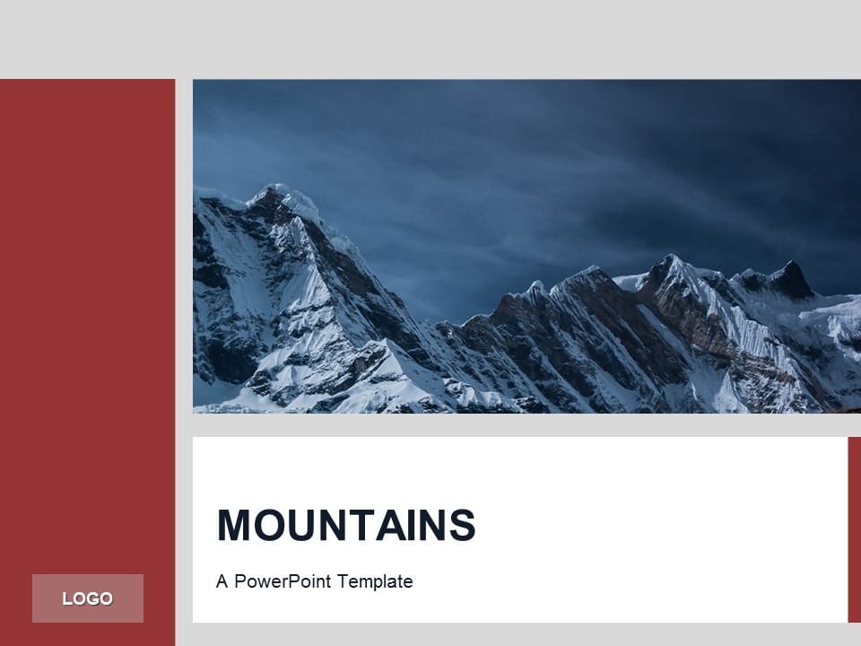 Plantilla PowerPoint gratis con Montañas Rojas