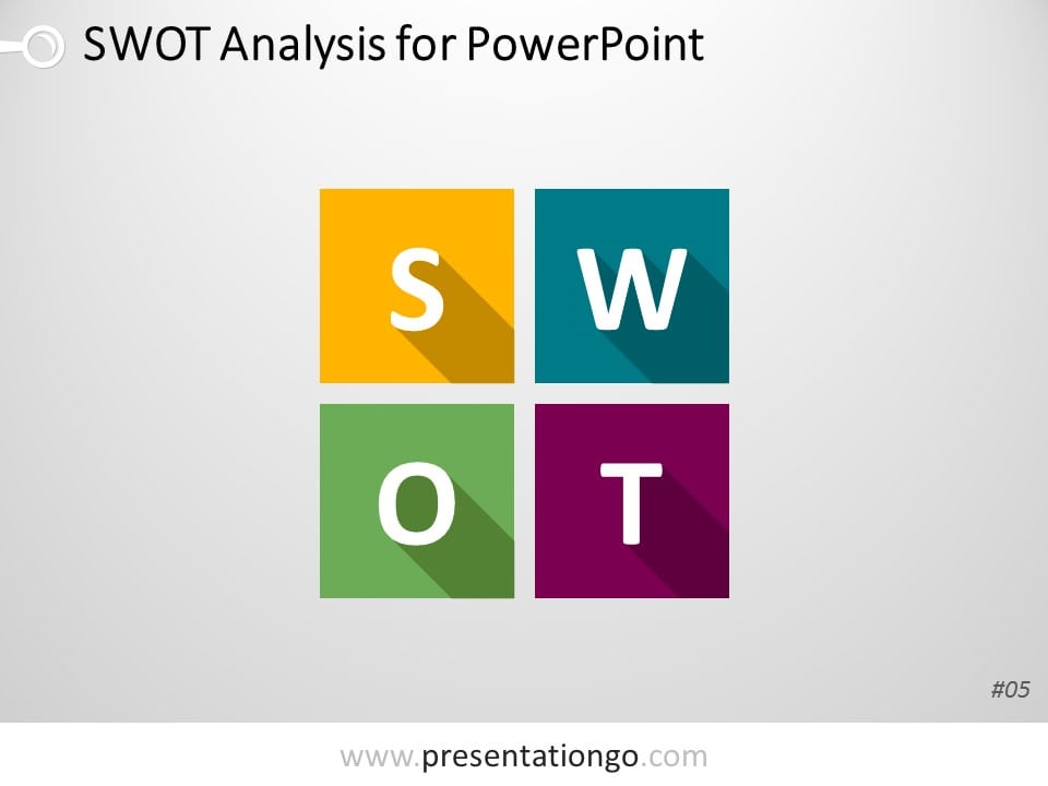 Matriz de análisis DAFO gratis Con Diseño Plano Para Powerpoint