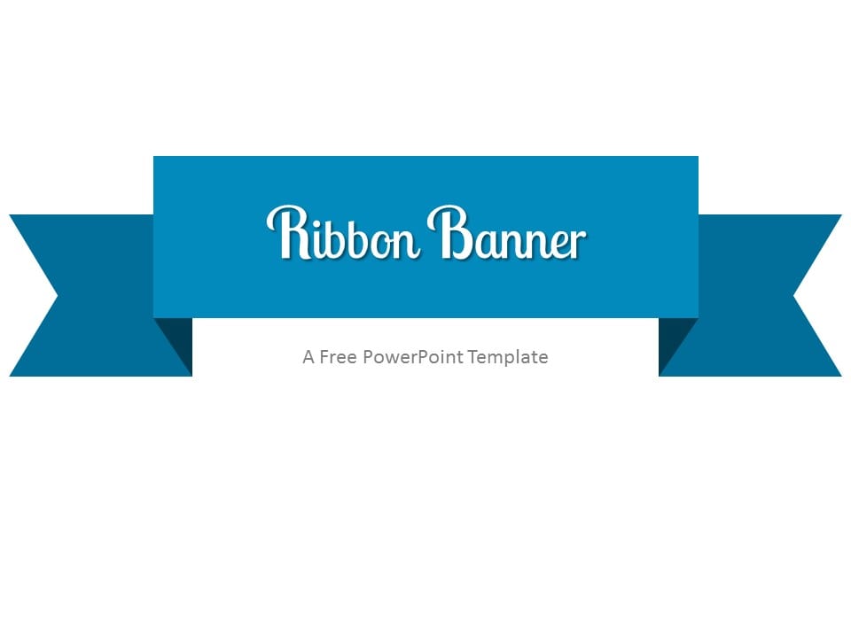 Plantilla gratis de Bandera de Cinta Azul Para Powerpoint