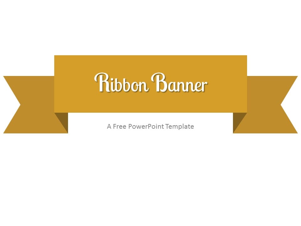 Plantilla gratis de Bandera de Cinta Dorada Para Powerpoint