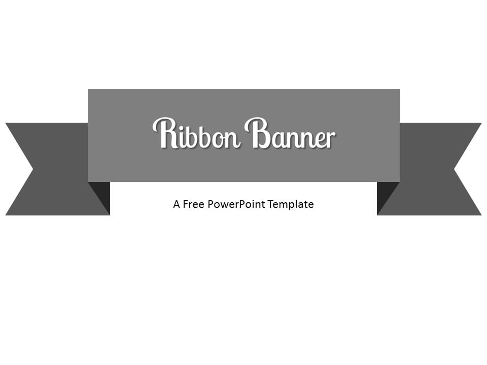 Plantilla gratis de Bandera de Cinta Gris Para Powerpoint
