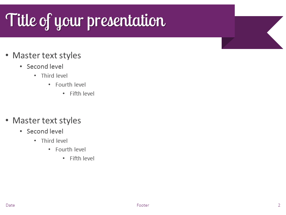 purple ribbon banner powerpoint template purple templates