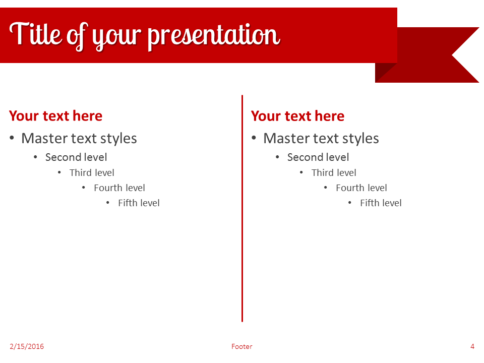 red ribbon banner powerpoint template red ribbon banner powerpoint template, Powerpoint templates