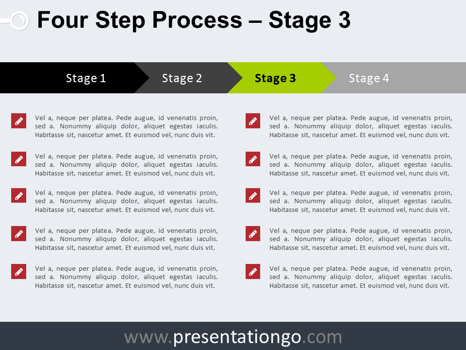 4 Step Process PowerPoint Template Stage3