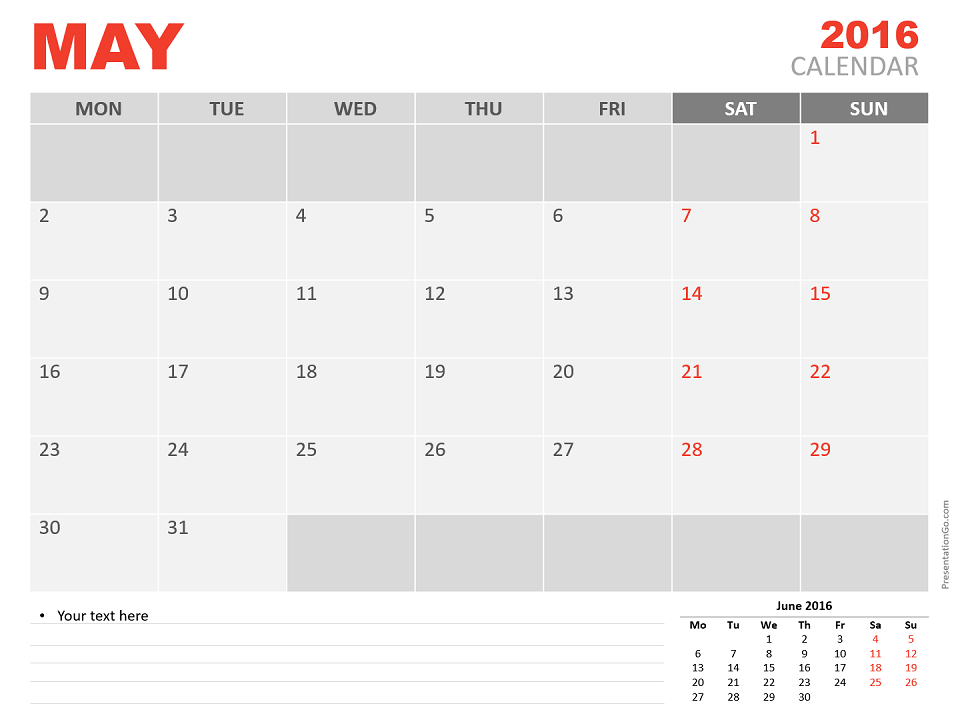 Monthly Planner Template 2016 from www.presentationgo.com