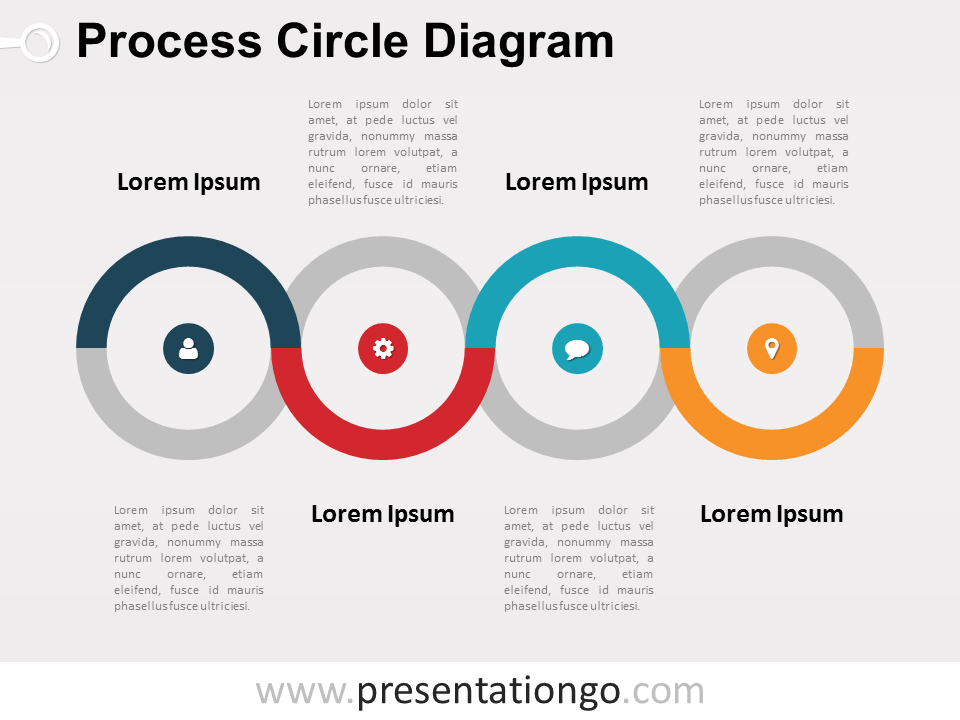 flat business process flowchart for powerpoint flow chart