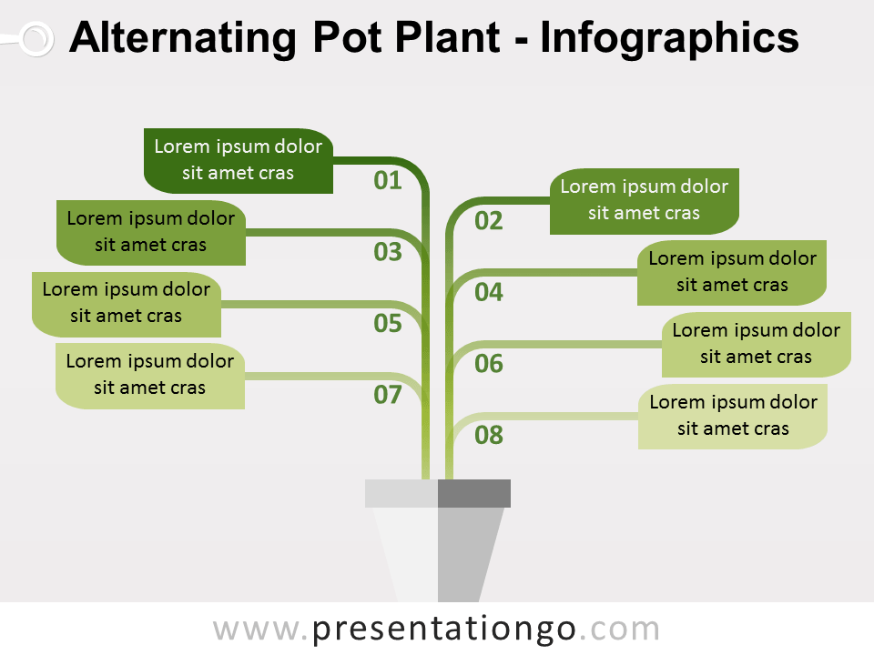 Diagrama Gratis de Planta en Maceta Alternante Para PowerPoint