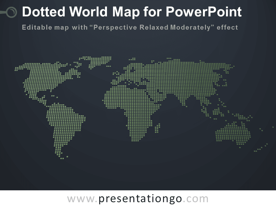 3d perspective dotted world map powerpoint