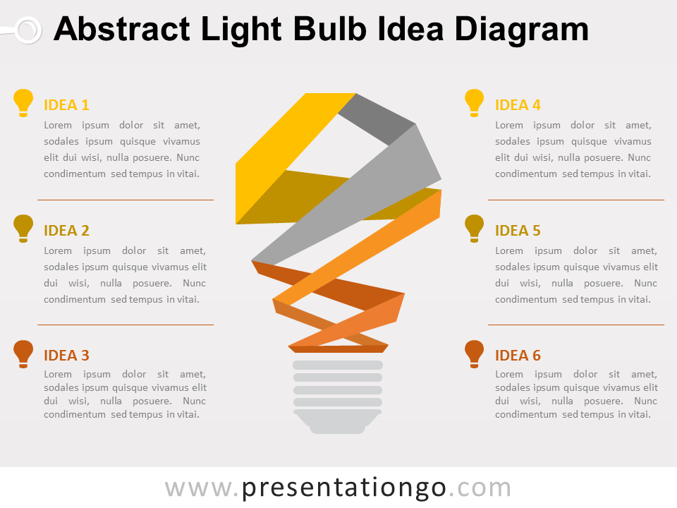 abstract bulb idea diagram for powerpoint presentationgo power point light