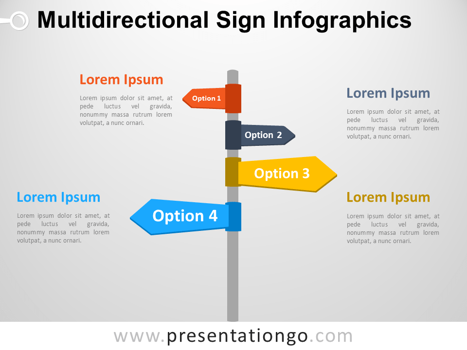 Infografía Gratis de Señales Multidireccionales Para PowerPoint