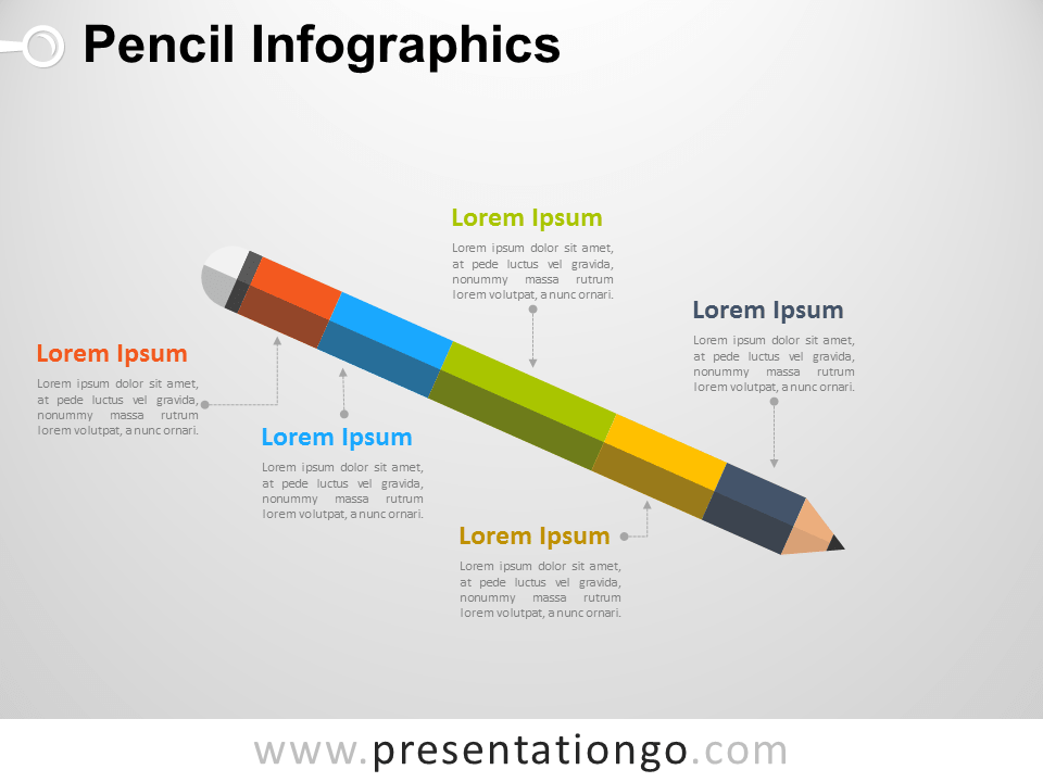 Diagrama Gratis de Lápiz Infográfico Para PowerPoint