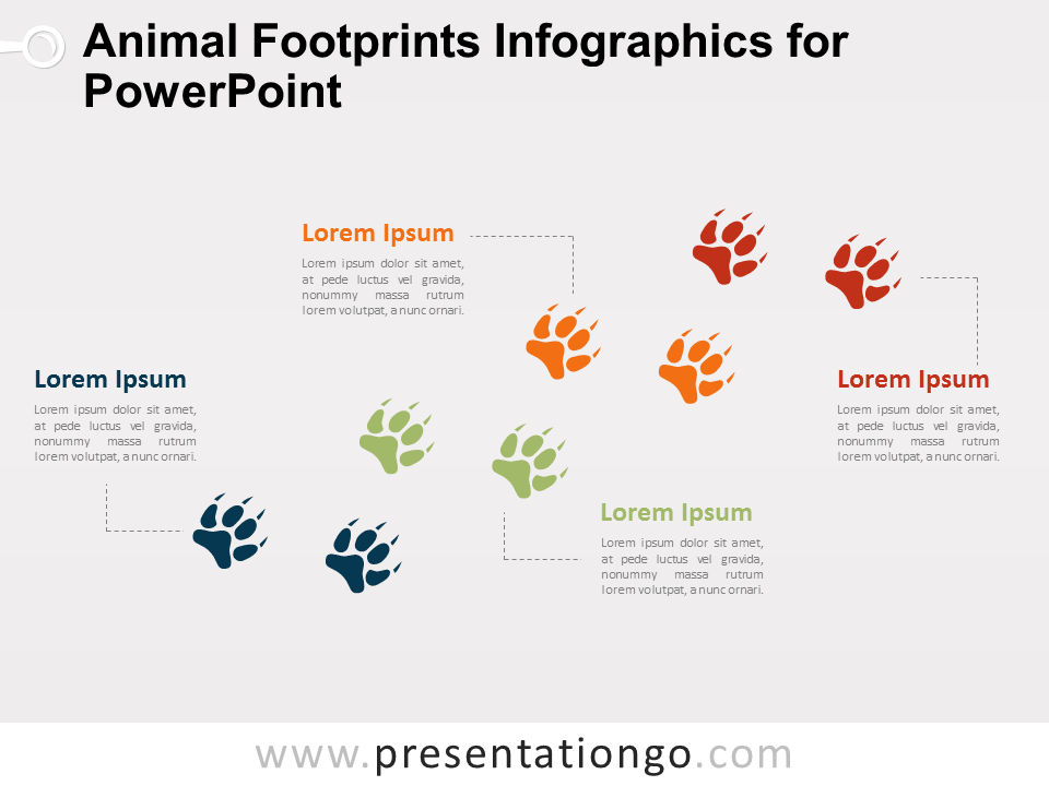 Infografía Gratis de Huellas de Animales Para PowerPoint