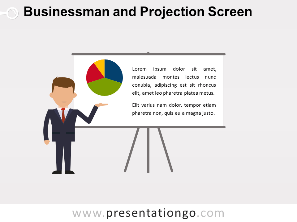 businessman and projection screen