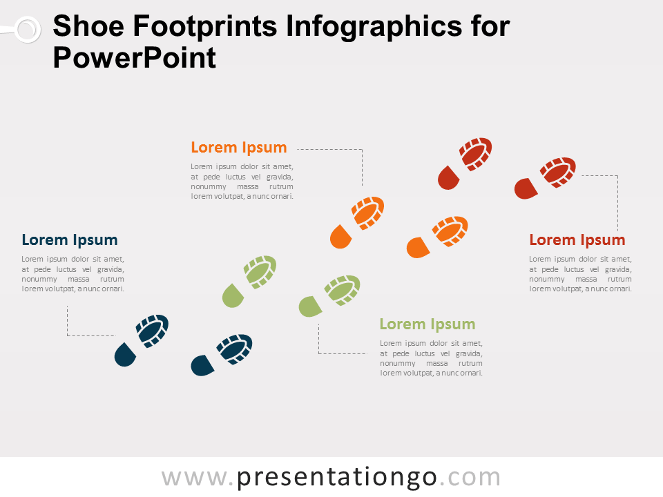 Infografía Gratis de Huellas de Zapatos Para PowerPoint