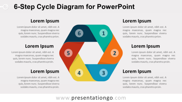 Diagrama Gratis de Ciclo de 6 Pasos Para PowerPoint