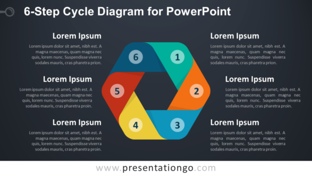 Diagrama Gratis de Ciclo de 6 Pasos Para PowerPoint