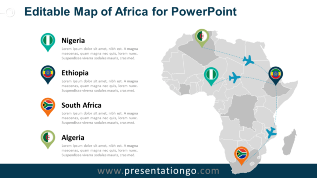 Mapa Editable Gratis de África en PowerPoint