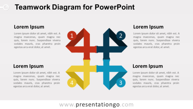 Diagrama Gratis de Trabajo en Equipo Para PowerPoint - Segunda Opción