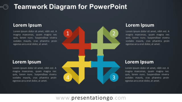Diagrama Gratis de Trabajo en Equipo Para PowerPoint - Segunda Opción