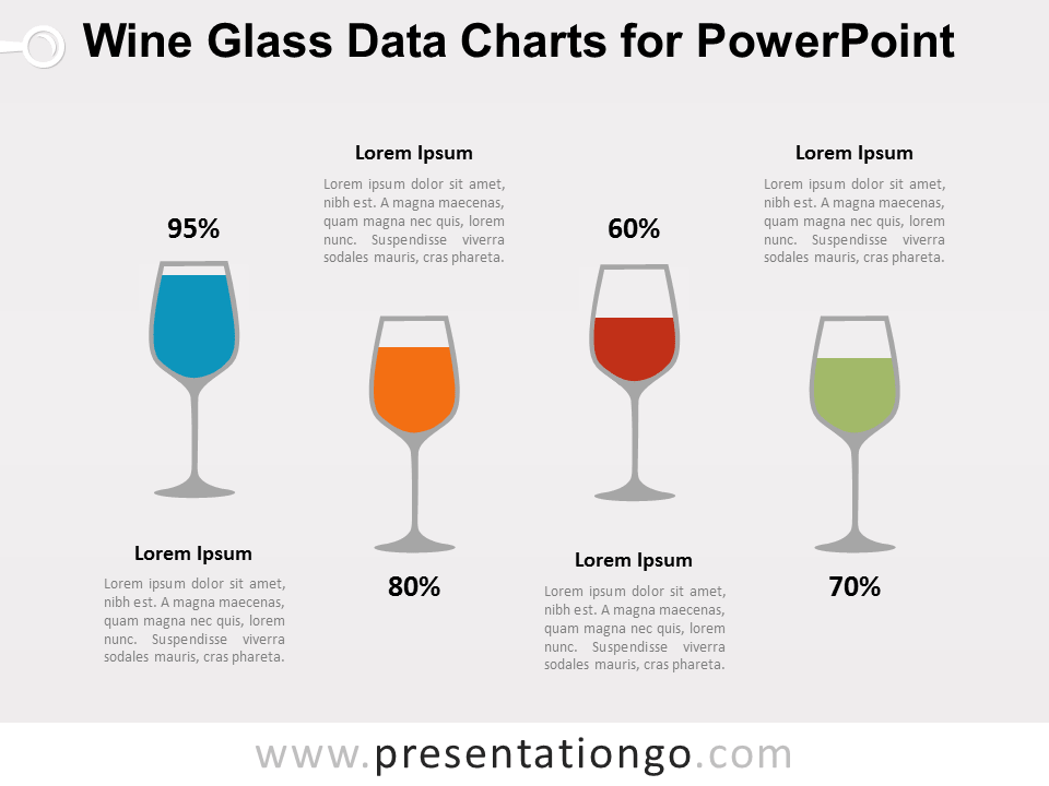 Gráficos Gratis de Copas de Vino Para PowerPoint